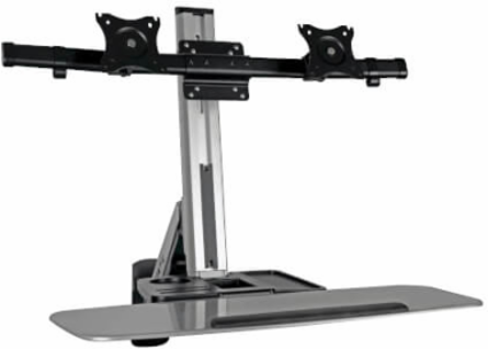 Wall-Mounted Workstation for 13 to 32 Inch Displays, 17.6 lb Capacity, Black
