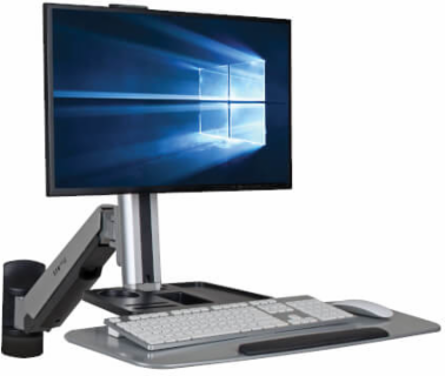 Wall-Mounted Workstation for 13 to 32 Inch Displays, 17.6 lb Capacity, Black