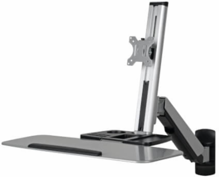 Wall-Mounted Workstation for 13 to 32 Inch Displays, 17.6 lb Capacity, Black