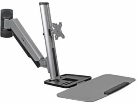 Wall-Mounted Workstation for 13 to 32 Inch Displays, 17.6 lb Capacity, Black