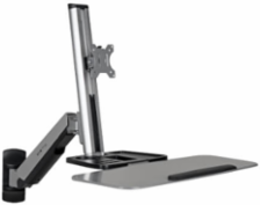 Wall-Mounted Workstation for 13 to 32 Inch Displays, 17.6 lb Capacity, Black