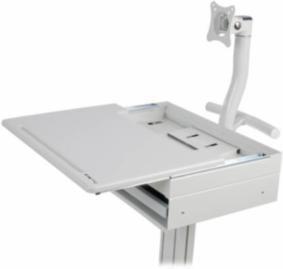 Mobile Workstation, Monitor Arm, Casters, Locking Drawer, TAA
