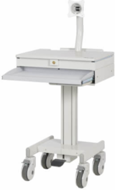 Mobile Workstation, Monitor Arm, Casters, Locking Drawer, TAA