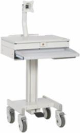 Mobile Workstation, Monitor Arm, Casters, Locking Drawer, TAA
