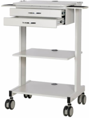 Mobile Workstation, 2x Adjustable Shelves, 2x Metal Drawers, Locking Casters, TAA