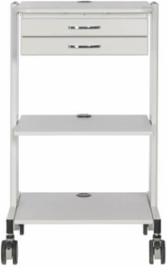 Mobile Workstation, 2x Adjustable Shelves, 2x Metal Drawers, Locking Casters, TAA