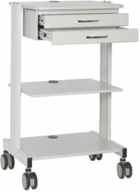 Mobile Workstation, 2x Adjustable Shelves, 2x Metal Drawers, Locking Casters, TAA
