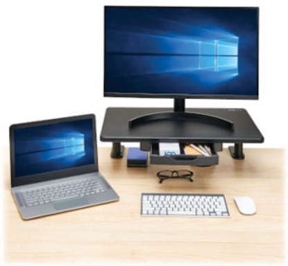 Desk-Clamp Monitor Riser, Storage Drawer, TAA