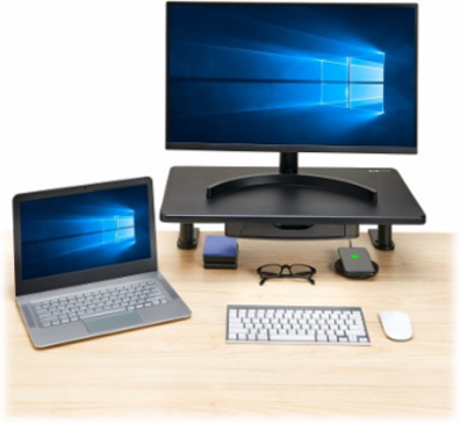 Desk-Clamp Monitor Riser, Storage Drawer, TAA