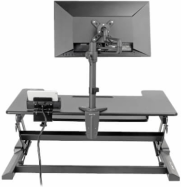 Height-Adjustable Sit-Stand Workstation 36 x 22 Inch, 33 lb Capacity