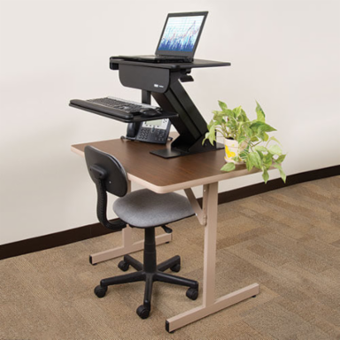 WorkWise Standing Desk Clamp Workstation - 23.6 x 11 Inch Tray, Adjusts 8.5-22 Inch