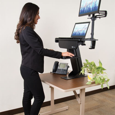WorkWise Standing Desk Clamp Workstation - 23.6 x 11 Inch Tray, Adjusts 8.5-22 Inch
