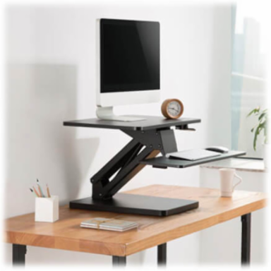 Safe-IT Adjustable-Height Sit-Stand Desktop Workstation, Antimicrobial Protection