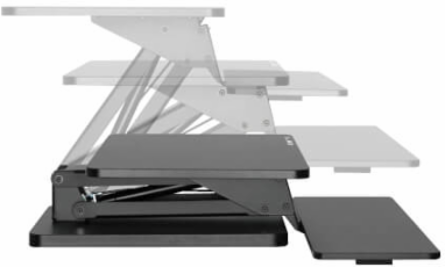 Safe-IT Adjustable-Height Sit-Stand Desktop Workstation, Antimicrobial Protection