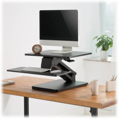 Safe-IT Adjustable-Height Sit-Stand Desktop Workstation, Antimicrobial Protection
