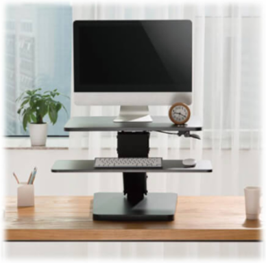 Safe-IT Adjustable-Height Sit-Stand Desktop Workstation, Antimicrobial Protection