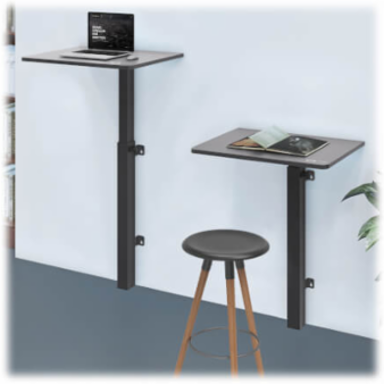 Safe-IT Adjustable-Height Wall-Mount Workstation, Antimicrobial Protection