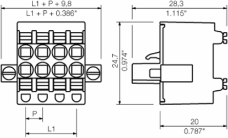 PCB Connector, 5.08 mm Pitch, 6 Poles, 180  Angle, Max Clamping 3.31 mm2