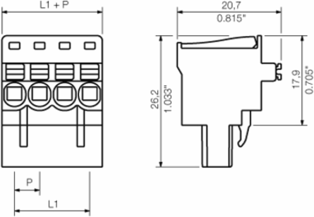 PCB Connector Female Plug with 8 Poles, 5.08 mm Pitch, 90  Angled, PUSH IN