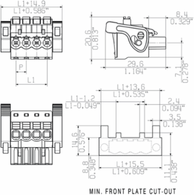 PCB Connector Female Plug 8 Poles 5.08 mm Pitch, PUSH IN Connection, Orange