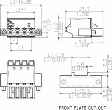PCB Plug-In Connector, Female, 5.08 mm, 8 Poles, PUSH IN, Max Clamping 3.31 mm2