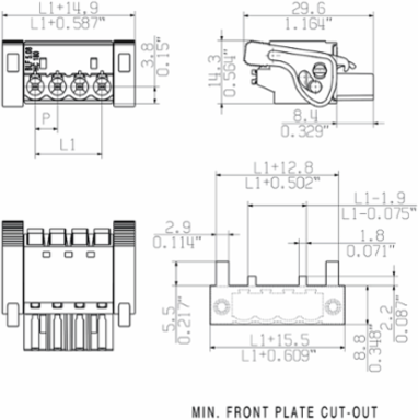PCB Plug-in Connector 5.08 mm 23 Poles 180 PUSH IN Tension-Clamp Connection