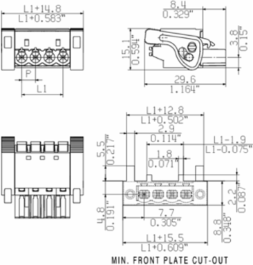 PCB Plug-in Connector Female, 5.00 mm, 7 Poles, PUSH IN, 300V, 18A