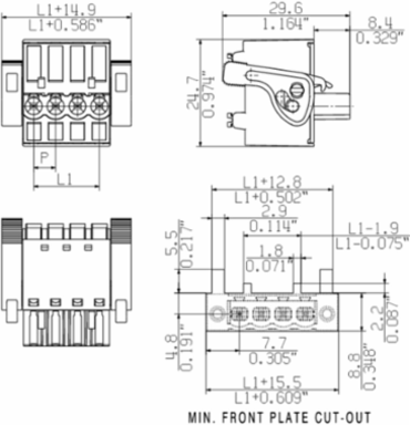 PCB Connector 5.08 mm 8 Poles 180  Push-In Connection, Max 3.31 mm2