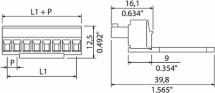 PCB Plug-in Connector, 3.81 mm, 10 Poles, 180 , Clamping Range 1.5 mm2