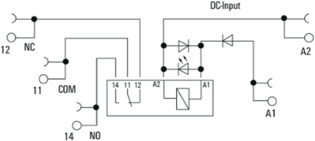 TRS Relay Module, 1 CO Contact, 24 V DC Control Voltage, 6 A Current