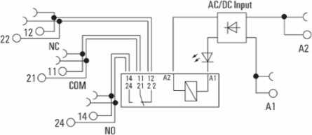 TERMSERIES Relay Module, 2 CO Contacts, 24-230V UC, 8A, 12.8mm Wide