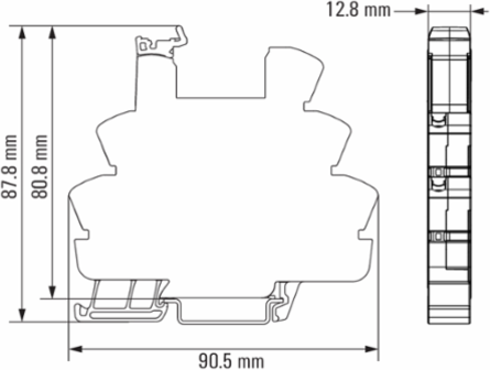 Relay Base with 2 CO Contact, 24-230V UC, 10A Continuous Current, 3.457 Inch Depth