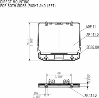 Electronics Housing End Plate, Width 21.5 mm, Height 4 Inch