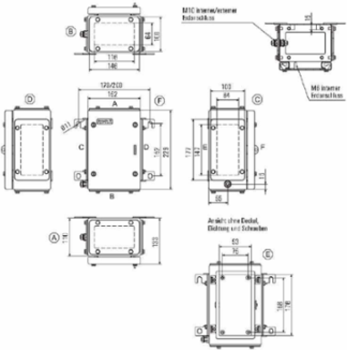Klippon TB MH Terminal Box, Stainless Steel, 229 x 152 x 133 mm, IP66/IP67