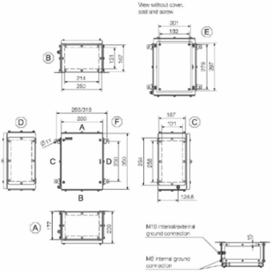Klippon TB MH Stainless Steel Terminal Box 350mm x 260mm x 200mm, IP66, IP67