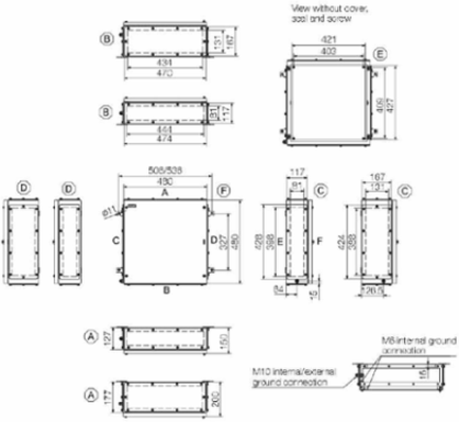 Klippon TB MH Stainless Steel Terminal Box 480x480x200mm, IP66, Gland Plates Top/Bottom