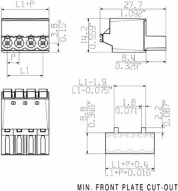 PCB Plug-in Connector, 21 Poles, 5.00 mm Pitch, 300 V, PUSH IN Connection