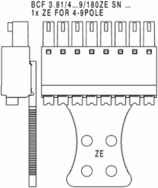 PCB Connector 3.81 mm, 6 Poles, 180  Angle, PUSH IN Connection