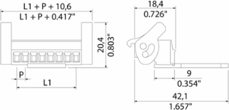 PCB Plug-in Connector, 3.81mm Pitch, 5 Poles, 180 Angle, Max 1.5mm2