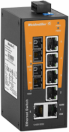 Unmanaged Network Switch, 6x RJ45, 2x SC Multi-mode, IP30, -10 C to 60 C
