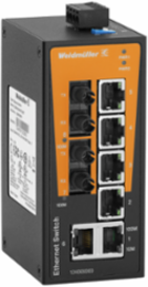 Unmanaged Fast Ethernet Switch, 6x RJ45 & 2x ST Multi-mode Ports, IP30