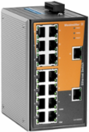 Unmanaged 16-Port Fast Ethernet Switch, IP30, 1,140g, 12/24/48V DC