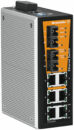 Managed Network Switch, 6x RJ45 & 2 SC Ports, IP30, -40 C to 75 C