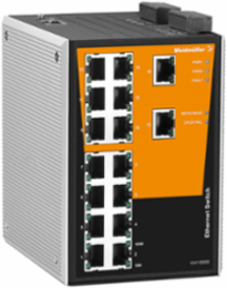 Managed Ethernet Switch 16x RJ45, 142.7mm Depth, IP30, 60 C Max