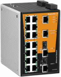 Managed Network Switch, 16 Ports RJ45, IP30, 0 C to 60 C