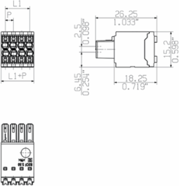 PCB Connector, 3.50 mm, 26 Poles, 180 , Push In, Box