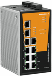 Managed Network Switch, 10 Ports, IP30, -40 C to 75 C
