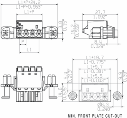PCB Plug-in Connector 5.08 mm, 4 Poles, 180 , PUSH IN Connection