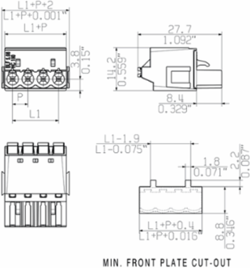 PCB Connector, Female Plug 8 Poles, 5.08 mm, 180 , PUSH IN, Rated Current 21 A