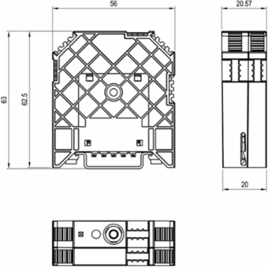 ACT20C Bus Termination Terminal, TS 35 Rail, Height 2.205 Inch, Depth 2.48 Inch